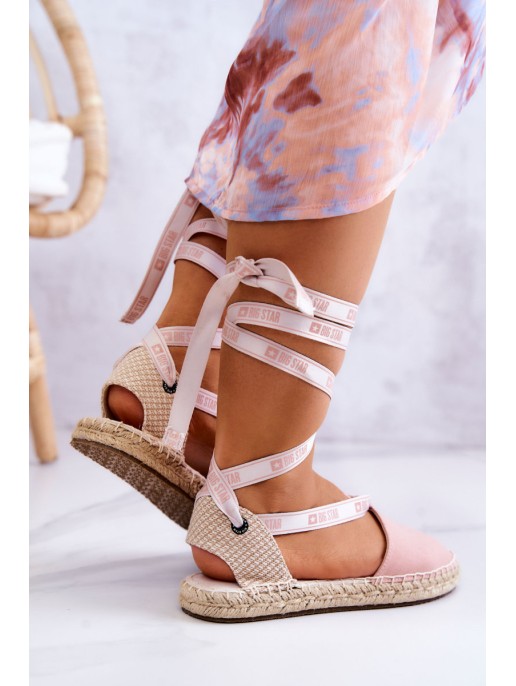 Women's Tied Espadrilles Big Star JJ274864 Pink Women's Tied Espadrilles Big Star JJ274864 Pink