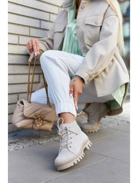 Suede Trapper Boots Tiered Light gray Dalles