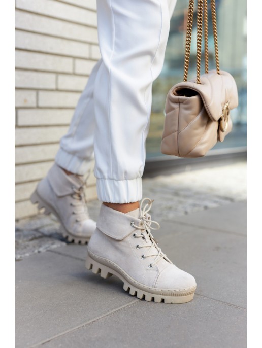 Suede Trapper Boots Tiered Light gray Dalles Suede Trapper Boots Tiered Light gray Dalles