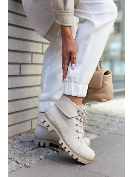 Suede Trapper Boots Tiered Light gray Dalles