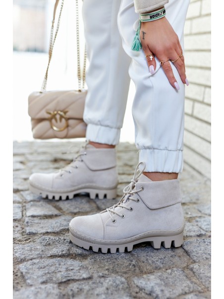 Suede Trapper Boots Tiered Light gray Dalles