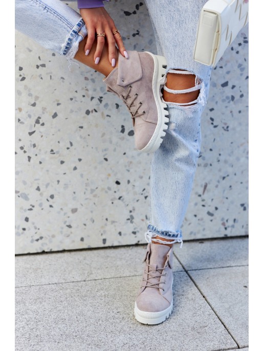 Suede Trapper Boots Tiered Light purple Dalles Suede Trapper Boots Tiered Light purple Dalles