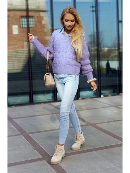 Suede Trapper Boots Tiered Light beige Dalles