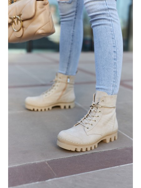 Suede Trappers With Stitching Light Grey Layden