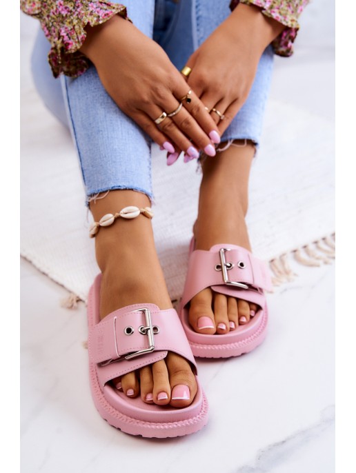 Klasikinės moteriškos šlepetės, didelė žvaigždė JJ274A308 rožinė Klasikinės moteriškos šlepetės, didelė žvaigždė JJ274A308 rožinė