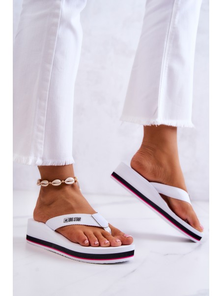 Women's flip-flops on the wedge Big Star JJ274A333 White