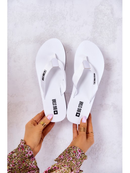 Women's flip-flops on the wedge Big Star JJ274A333 White