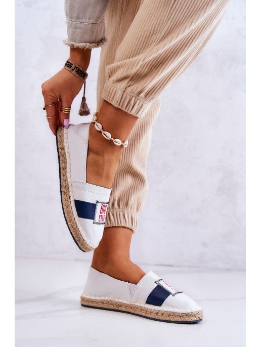 Women's Slip-On Espadrilles Big Star JJ274964 White and Navy Blue Women's Slip-On Espadrilles Big Star JJ274964 White and Navy Blue