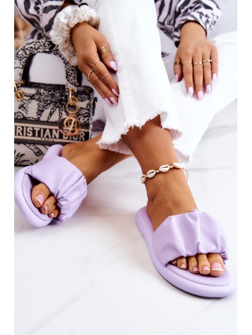 Women's Classic Slippers Purple Feline
