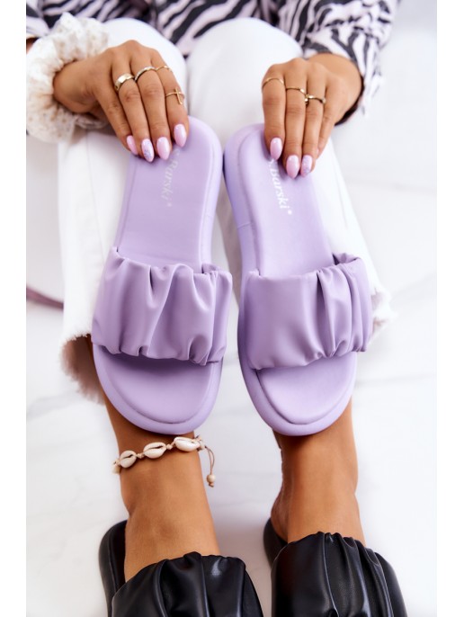 Women's Classic Slippers Purple Feline