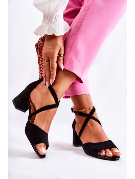 Women's Sandals On High Heel Sergio Leone SK825 Black