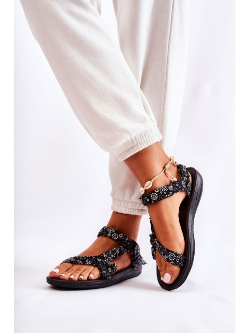 Women's Velcro Sandals Black Venna