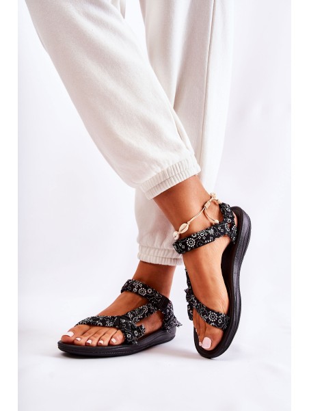 Women's Velcro Sandals Black Venna