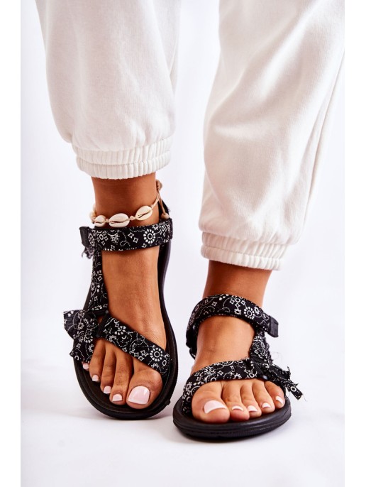 Women's Velcro Sandals Black Venna