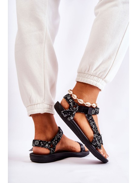 Women's Velcro Sandals Black Venna