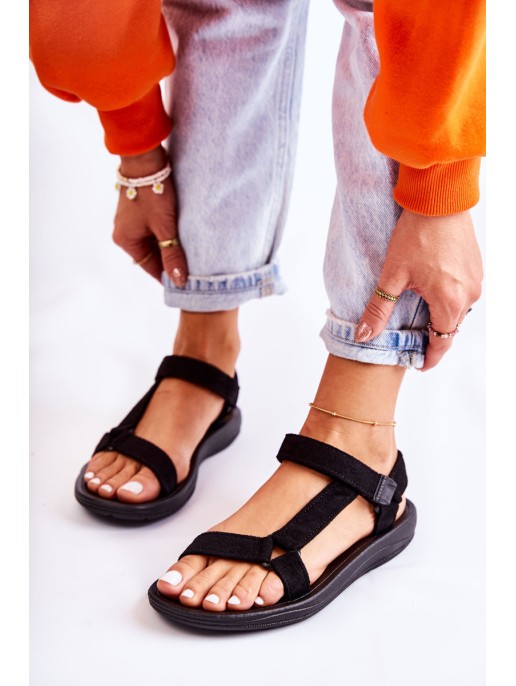 Women's Suede Sports Sandals Black Harris