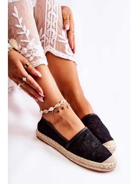 Classic Women's Espadrilles Openwork Black Catris