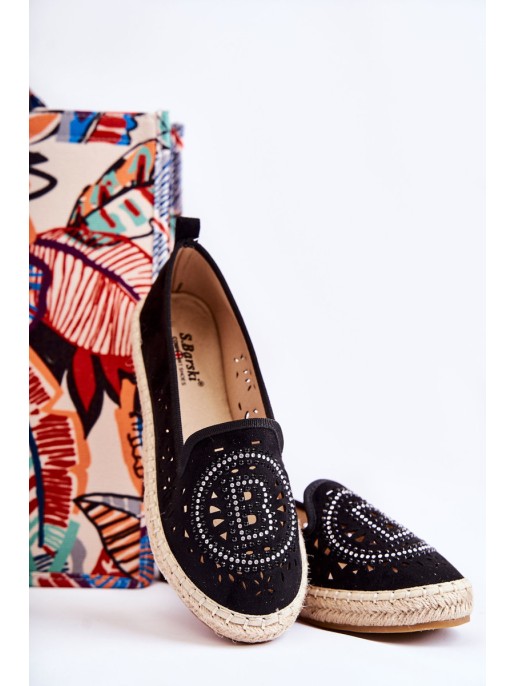 Openwork Slip-on Women's Espadrilles Black Meredith Openwork Slip-on Women's Espadrilles Black Meredith