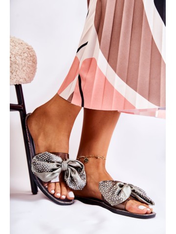 Moteriškos guminės šlepetės su lankeliu, juodos ir pilkos spalvos Meriden