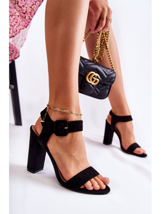 Classic Suede Sandals Black Nelia Classic Suede Sandals Black Nelia