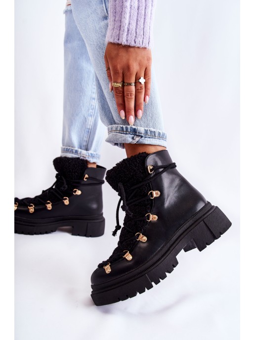 Leather Warm Boots Black Arisa Leather Warm Boots Black Arisa