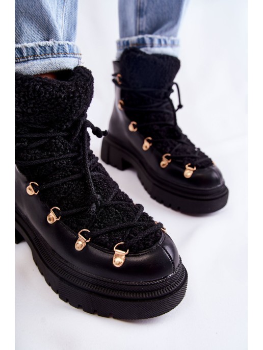 Leather Warm Boots Black Arisa Leather Warm Boots Black Arisa