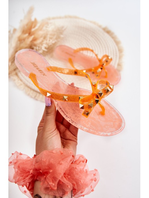 Women's Rubber Flip Flops Orange Monise