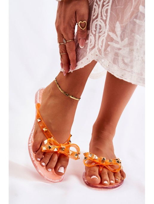 Women's Rubber Flip Flops Orange Monise