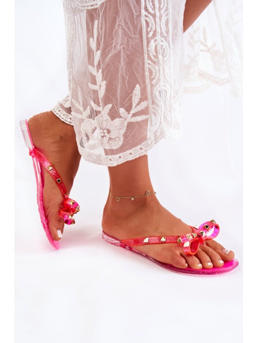 Women's Rubber Flip Flops Pink Monise