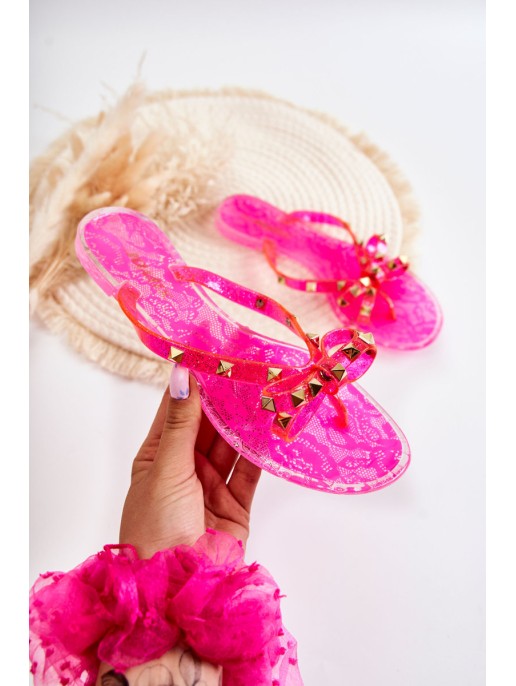 Women's Rubber Flip Flops Pink Monise