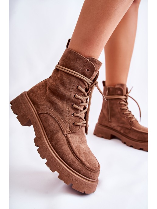 Women's Suede Boots Tied Brown Vanita Women's Suede Boots Tied Brown Vanita