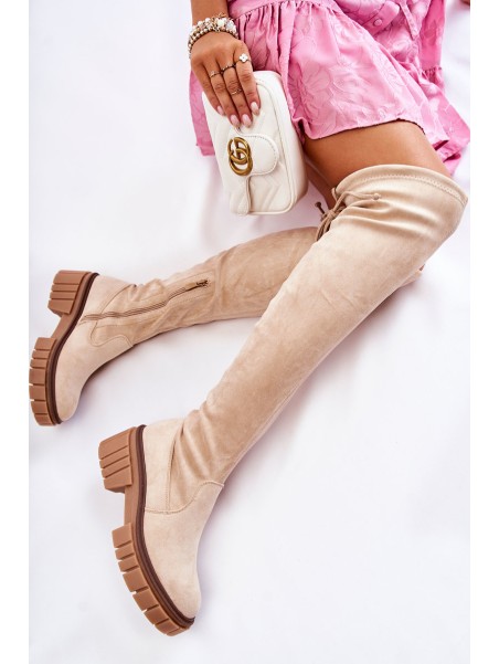 Moteriški zomšiniai darbiniai batai šviesiai smėlio spalvos Cheera