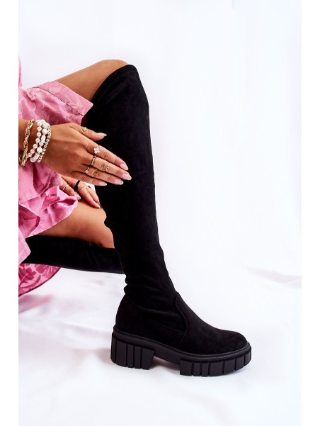 Moteriški zomšiniai batai darbininkams, juodi cheera