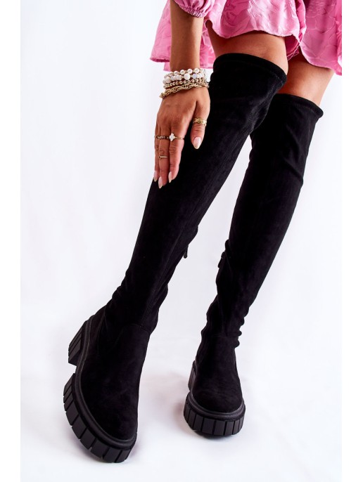 Women's Suede Boots Workers Black Cheera Women's Suede Boots Workers Black Cheera