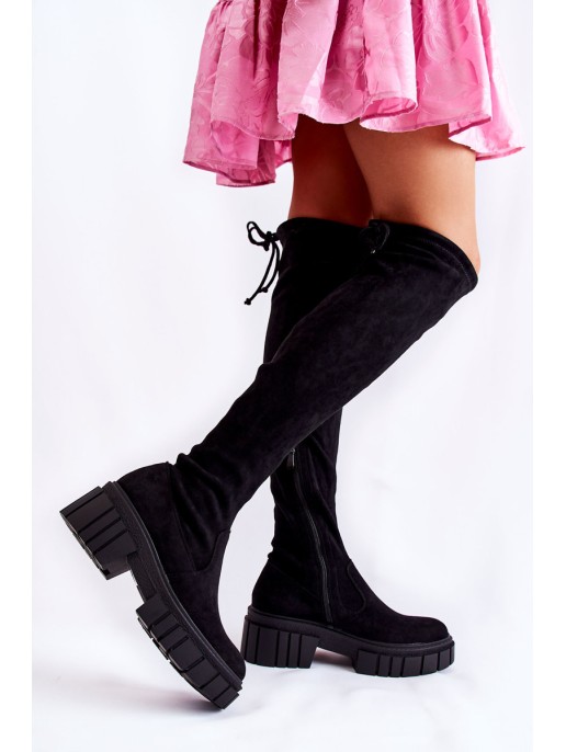 Women's Suede Boots Workers Black Cheera Women's Suede Boots Workers Black Cheera