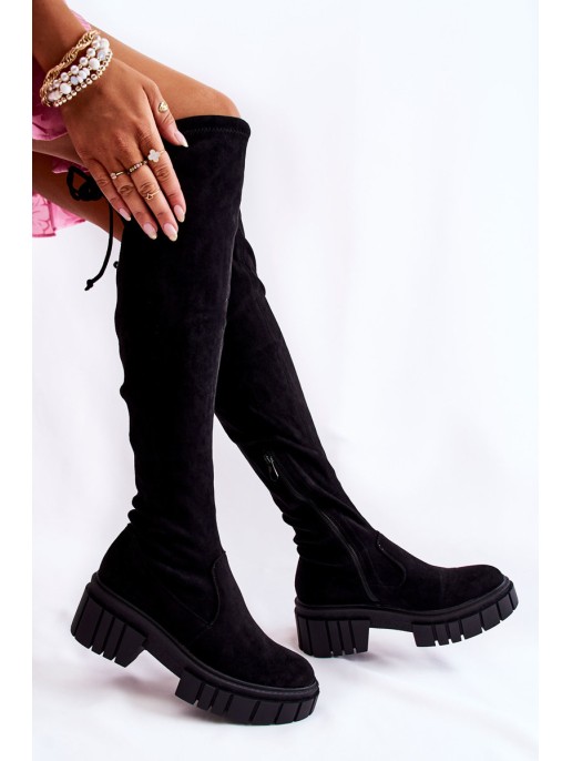 Women's Suede Boots Workers Black Cheera Women's Suede Boots Workers Black Cheera