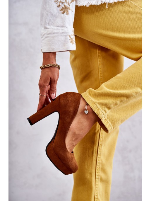 Classic Suede Pumps On Heel Camel Soro