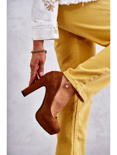 Classic Suede Pumps On Heel Camel Soro