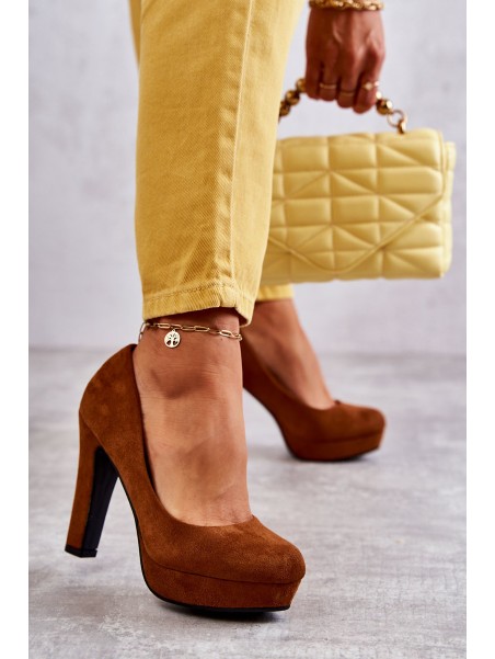 Classic Suede Pumps On Heel Camel Soro