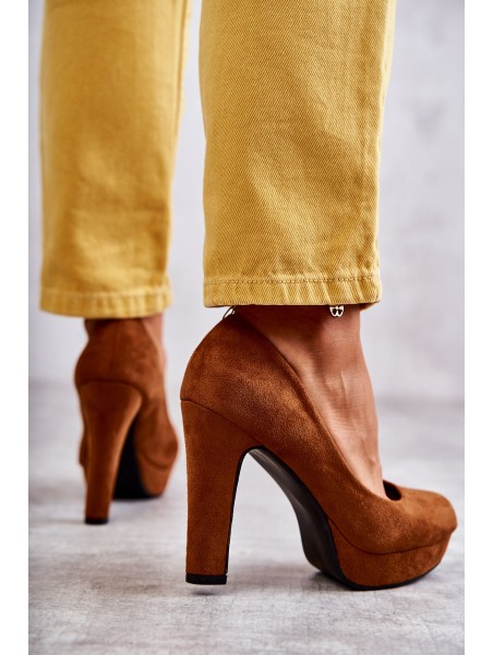 Classic Suede Pumps On Heel Camel Soro