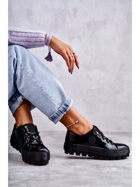 Madingi lakuoti sportbačiai Big Star KK274044 juodi