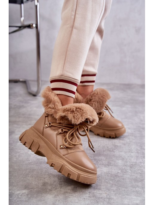 Warm Boots Trappers Dark beige Charles Warm Boots Trappers Dark beige Charles