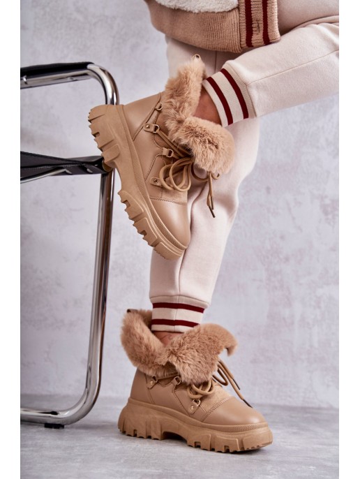 Warm Boots Trappers Dark beige Charles Warm Boots Trappers Dark beige Charles