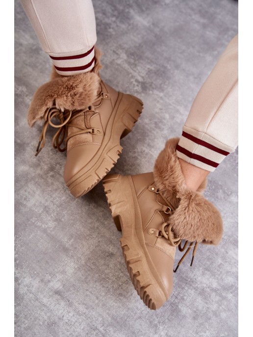 Warm Boots Trappers Dark beige Charles Warm Boots Trappers Dark beige Charles