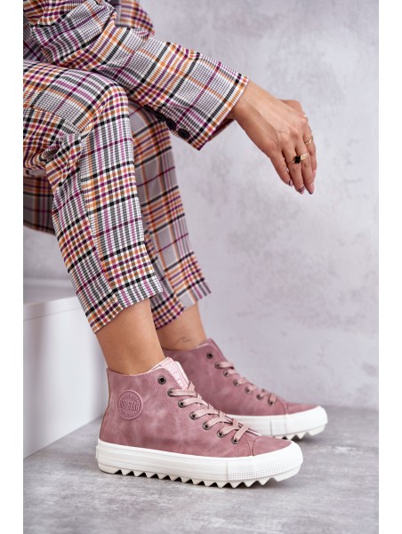 Moteriški sportbačiai Big Star Aukštos Šiltos Rožinės spalvos EE274113