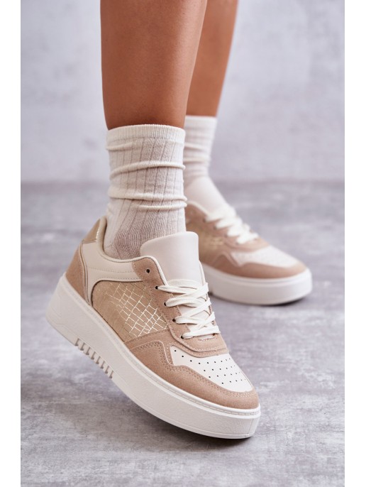 Women's Low Sport Shoes On The Platform Beige Kyllie