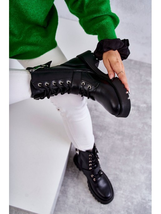 Odiniai batai ant plokščiakulnių Black Marlis