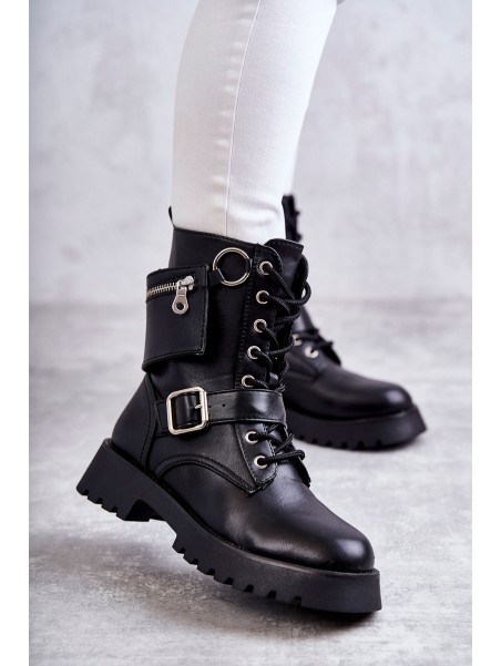 Odiniai batai ant plokščiakulnių Black Marlis