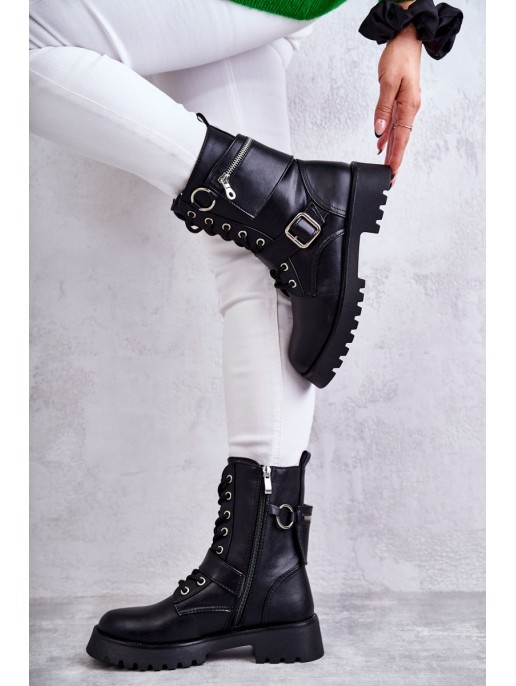 Odiniai batai ant plokščiakulnių Black Marlis