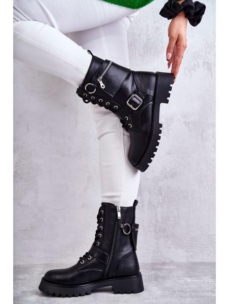 Odiniai batai ant plokščiakulnių Black Marlis